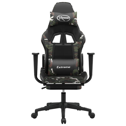 vidaXL Gaming Chair with Footrest Black and Camouflage Faux Leather-1